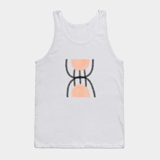 pink peach black line abstract design Tank Top